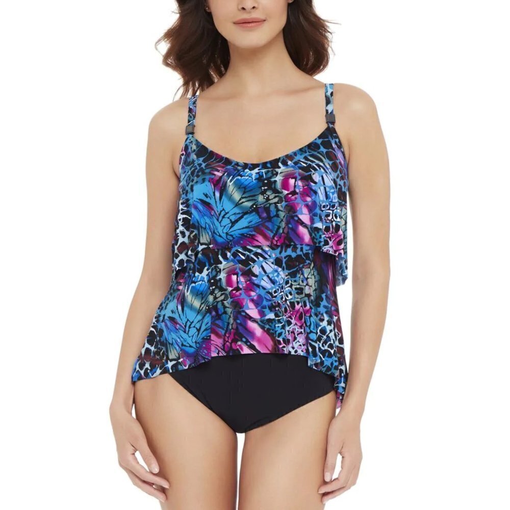 NWT Magicsuit Women's Blue Social Butterfly Grace Swim Tankini Top